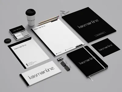Stationery Design for Kosmonline branding business card envelope design graphic design letterhead logo logo design stationery stationery design