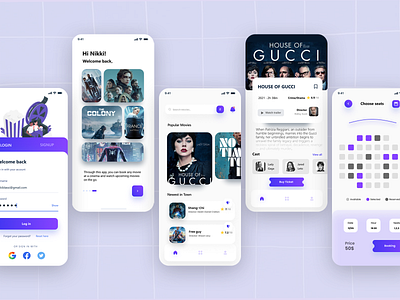 Cinema Booking App app booking cinema design mobile online ticket ui ux
