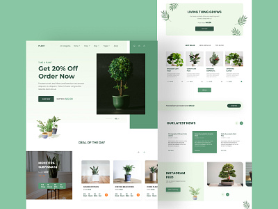 Plant - Web Landing Page 🪴 creative design design ecommerce figma graphic design green landing page landing page design nature plant plant website store typography ui ui ux design visual design web design web template web ui website design