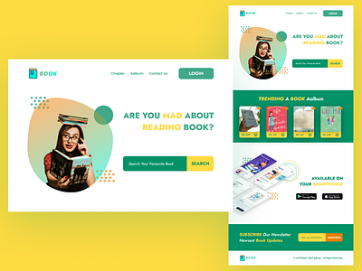 Book Landing Page - DailyUI003 app design book landing page dailyui003 landing page landing ui design landing ui design figma landing ui page mobile app design mobile app ui design mobile ui design product app design
