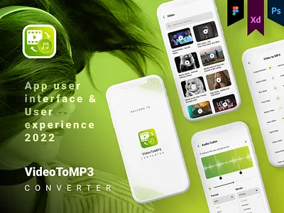 Video To MP3 Converter app adobe photoshop adobe xd android app design app app design design graphic design logo ui