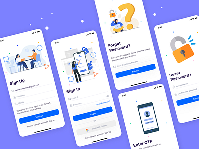 Login / Register Flow Mobile App app flow figma illustration login login sign up loginsignup flow mobile mobile app signup splush screen ui uiux ux