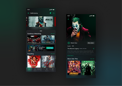 OTT Platform App graphic design ui