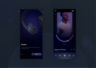 Music player App app graphic design typography ui ux ux research