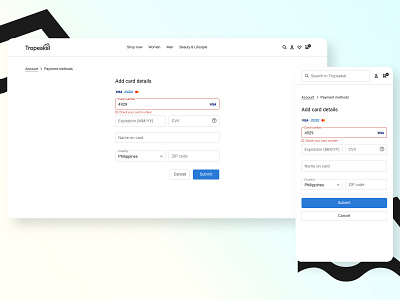 Daily Shot: Tropeakal Add CC Page (Day 2) credit card credit card form credit card page dailyui ecommerce payment method ui