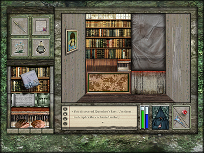 Geodésia: Quorthon's Library design digital art fantasy gaming graphic design ui