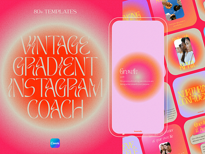 Vintage Gradient Instagram Coach aesthetic canva canva instagram canva template coach engagement instagram gradient gradient template graphic design instagram instagram carousel instagram template nostalgia nostalgic online business retro small business vintage vintage gradient wellness