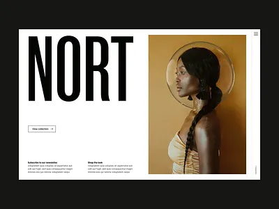 Nort fashion branding design fashion header minimal shop typography ui ux web