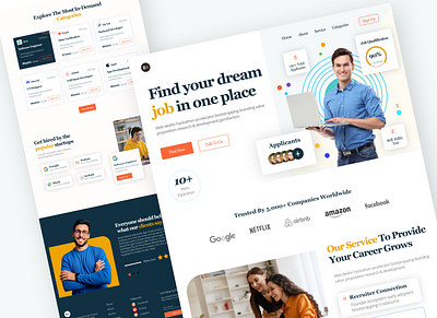 Find Your Dream Job Website Layout Template 10 min website adobe xd design free wordpress template jo website design job website layout job website template ui website website design with adobe xd website free layout website free template website layout website template websites wordpress wordpress template