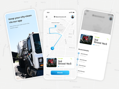 Dump Truck Services App Design android app app design app development app ui clean ios app map mobile app mobile app design mobile apps mobile ui navigation track tracking tracking app truck ui ui design uiux ux