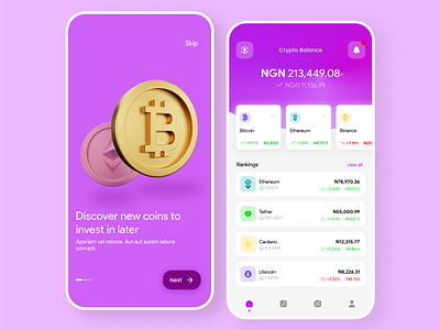 Crypto app single page dailyui ui user interface