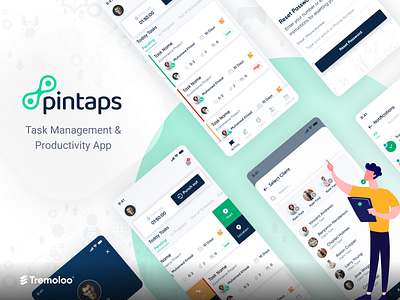 Pintaps (App to manage your team) app dashboard app design ui ux web website xd