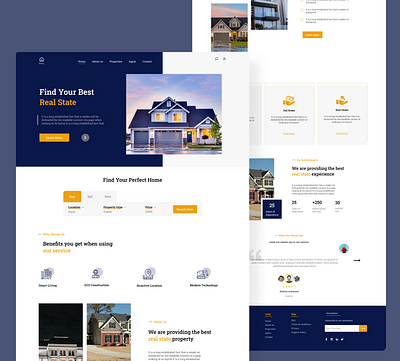 Real estate landing page design figma landingpage realestate ui uiux website
