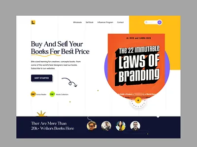 Book Selling Webheader book book selling clean clean design design header header design landing page minimal trendy ui ui design uiux ux ux deisgn web header website website design