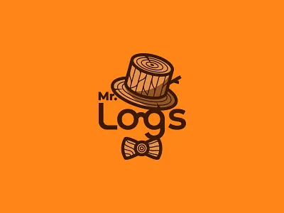 Mr. Logs bow tie font gentleman lettering logo wood