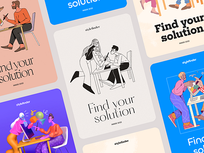 Stylefinder — Cards illustration ui ux web