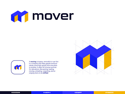 Mover Logo, Letter M Logo design brand designer brand identity branding business logo company logo geomertic logo letter m letter m logo design letter mark logistics logo logo design logos logotype service