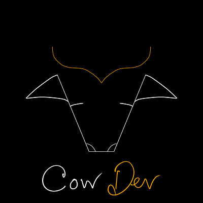 COW DEV LINE ART LOGO 3d animation branding design drawing graphic design illustration logo motion graphics typography ui ux vector