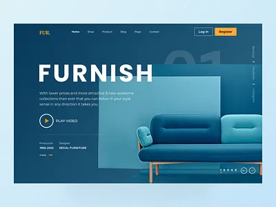 Furniture Web Header Design brand branding complex nav creative design ecommerce furniture graphicdesign header inspiration interaction idea shopping menu ui ui design ux web design web header website website header