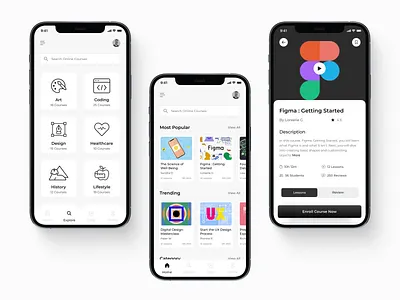 Online Course App animation app design concept design education app learning app ui ui design uiux