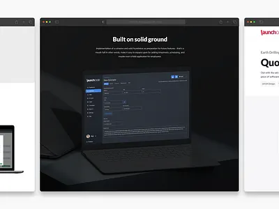 Project Page case study clean dark mode dark theme dark ui design estimate launchcode mobile mobile responsive portfolio previous work project project page quote sketch ui ux web app website