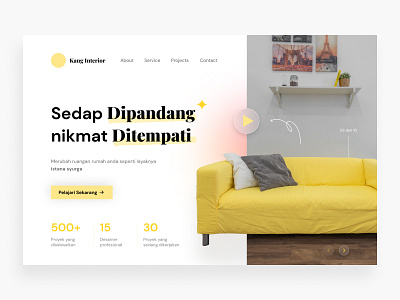 Kang Interior - Landing page app architecture branding decoration design furniture graphic design home page interior landing page logo mobile room typography ui ux web web design