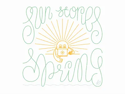 Sun Stories: Spring cute design hand drawn illustration lettering monoline seasons spring texture vector