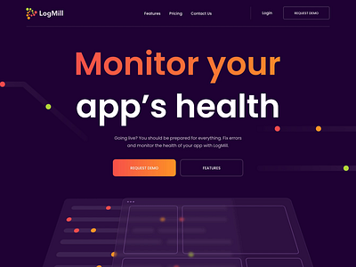 Logmill Sneak Peek animation app clean colors header health landing page motion graphics ui ux web design