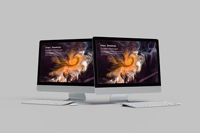 iMac / Desktop Screen Mockups abstract advertising clean design desktop desktop screen device devices display illustration imac imac screen mockup presentation realistic screen screens simple uiux website