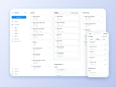 Ikiteo tasks page design figma mobile task task page task planner todo todo app ui web white