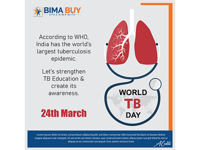 World Tuberculosis Day Post for BimaBuy 24th march bimabuy branding creative creative post graphic design illustrator logo photoshop td day tuberculosis tuberculosis day world tb day worldtbday