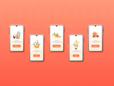 Food Delivery Onboarding app screen delivery app delivery map food app food app onboarding food element mdtaslimuddinsakib mobile application onboarding ui ui elements vector