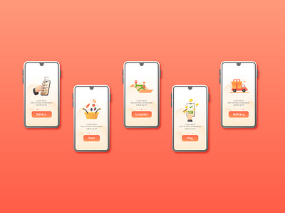 Food Delivery Onboarding app screen delivery app delivery map food app food app onboarding food element mdtaslimuddinsakib mobile application onboarding ui ui elements vector