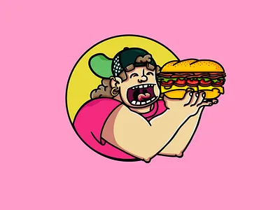 Sandwich King boy boy logo branding character design design graphic design human human design human logo illustration logo logo design man man logo sandwich sandwich design sandwich logo ui ux vector