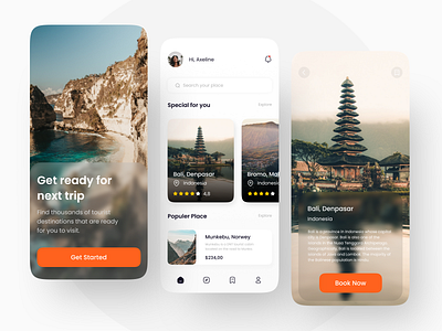 Travel Mobile App booking design mobile travel trip ui ux web design