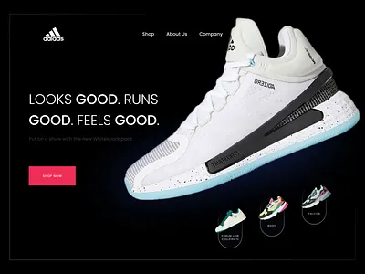 Online Shoes Website Landing Page - Concept addidas app branding design illustration landing page nike shoes shopify shopify store ui ux web design website website design