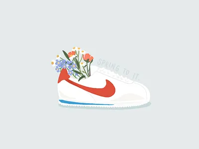 spring to it branding design graphic design illustration logo nike shoes spring