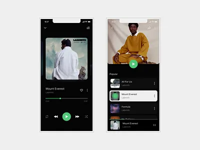 Music player appdesign branding design illustration mobile ui uiux web