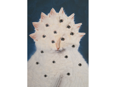 Queenie cat cat art cat eyes cat portrait cats collage eye eyes feline illustration paper paper collage portrait