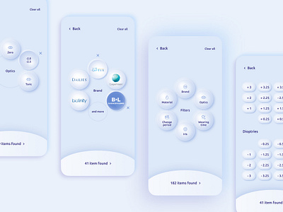 Contact lenses - filters concept design ui