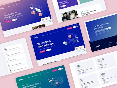 nShift 2 brand bright desktop gradient illustration isometric linework outlined ui ux webdesign website