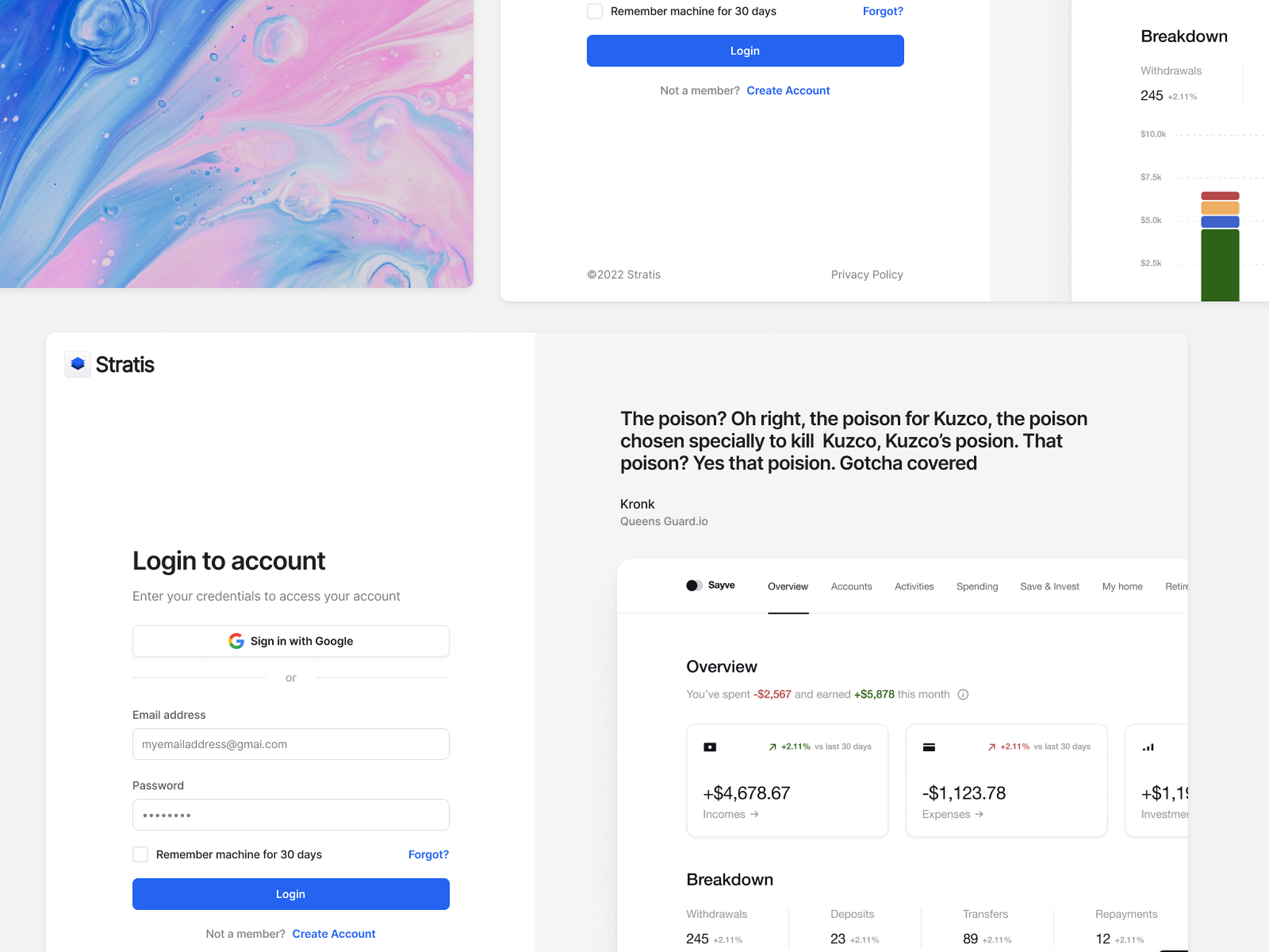 Log in components by Monty Hayton on Dribbble