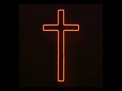 CROS(s)ES ‘Neon John’ (05) cross crucifix design ff3c00 graphic minimal mockup neon red