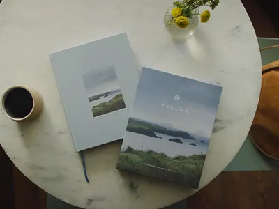 ESV Psalms - Photography Edition book christian cliff side design ireland landscape minimal ocean packaging pasture photography slipcase swiss