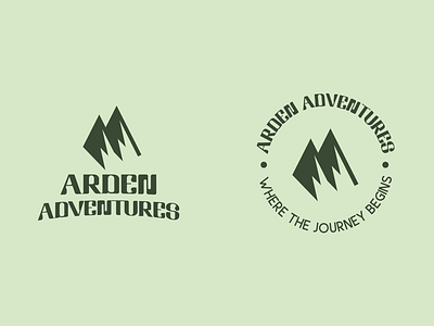 ARDEN ADVENTURES a letter adventure adventures agency brand brand design branding branding design design double a green illustration logo logodesign logos mountain mountains travel vintage