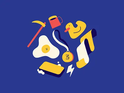 Monday randomness coffee design duck editorial egg elements flat flat illustration illustration monday spot ui vector yellow