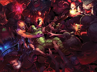 Sweet Dreams, Doom Guy concept art game art illustration video game