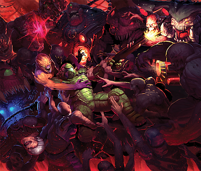 Sweet Dreams, Doom Guy concept art game art illustration video game