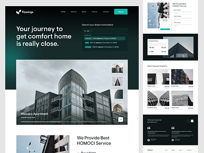 Real Estate Finder - Flywings Real Estate clean home listing homepage landing page minimalist property listing property real estate agency real estate real estate agent real estate design real estate homepage real estate investors real estate landing page real estate services real estate web real estate web design real estate website ui web design website