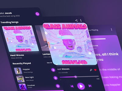 Music player app 🎶 app application design figma figmadesign lyric mobile mobile app music music player sing song streaming trend ui uiux ux